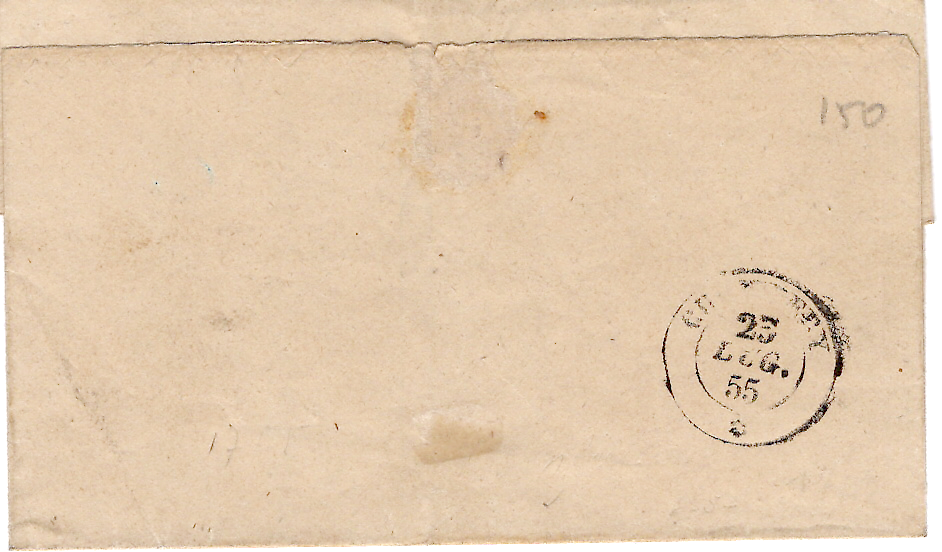 1 SARDE 20C PETIT BDF LETTRE ST JEAN MAURIENNE 22 JUIN 1855 POUR CHAMBERY SAVOIE