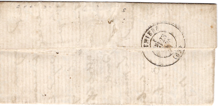 1 BORDEAUX GC 4054 TYPE 24 USSON EN FOREZ 22 MARS 1871 LETTRE LOIRE