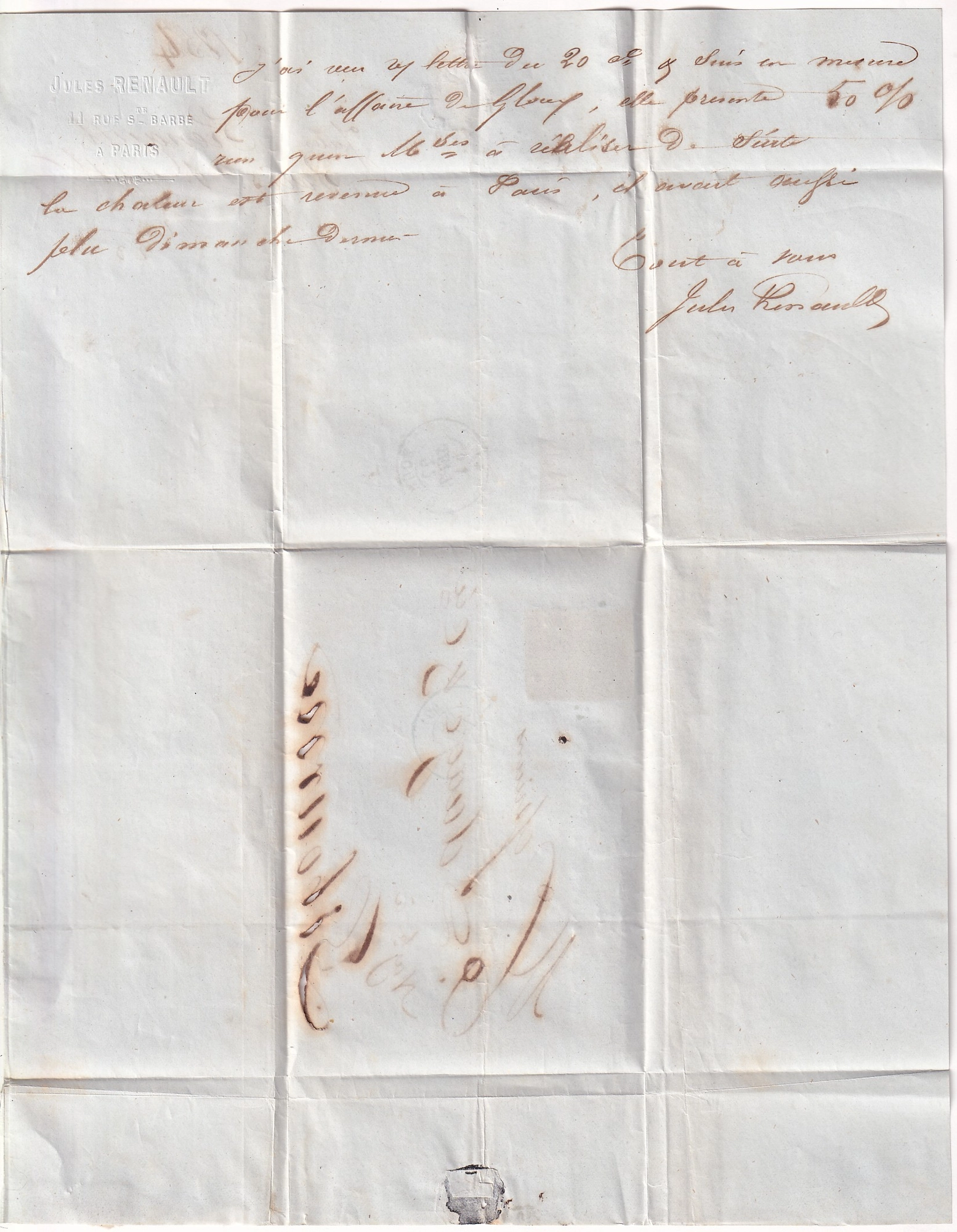 3 N°14 BLEU LAITEUX PARIS 1 (60) 1 ETOILE BLEU RARE INDICE 29 POUR LIBOURNE GIRONDE 21 SEPTEMBRE 1854