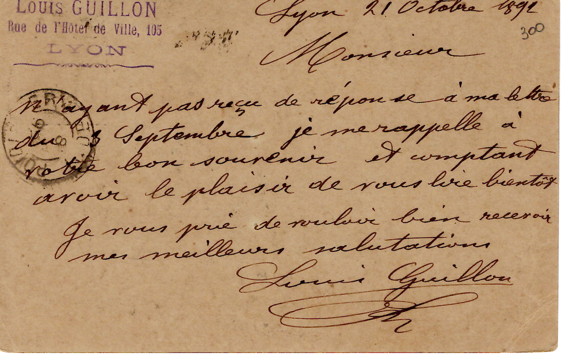 1 ENTIER SAGE 10C CARTE TYPE A DAGUIN BORGNE LYON DEPART 21 DEC1892 POUR PONDICHERY INDES FRANCAISE