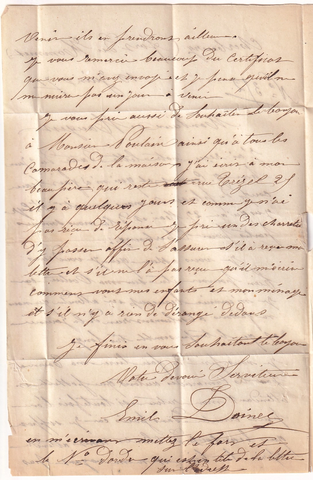 3 LETTRE D'UN DETENU AU FORT DU HOMMET CHERBOURG MANCHE 13 JUIN 1871 POUR PARIS COMMUNE DE PARIS