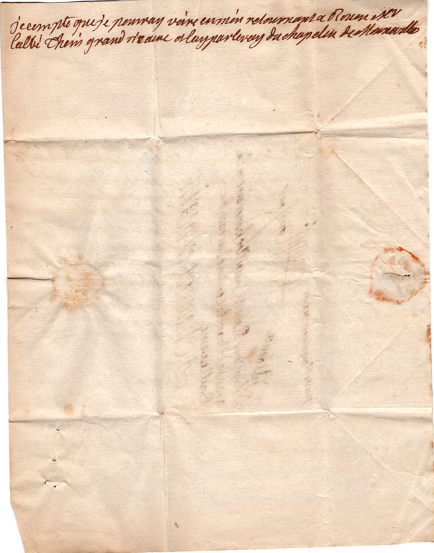 4 SEINE INFERIEURE BELLEMARE MANUSCRITE 1740 LETTRE MENTION POTHION 2 PIECE VUE SIGNE POTHION