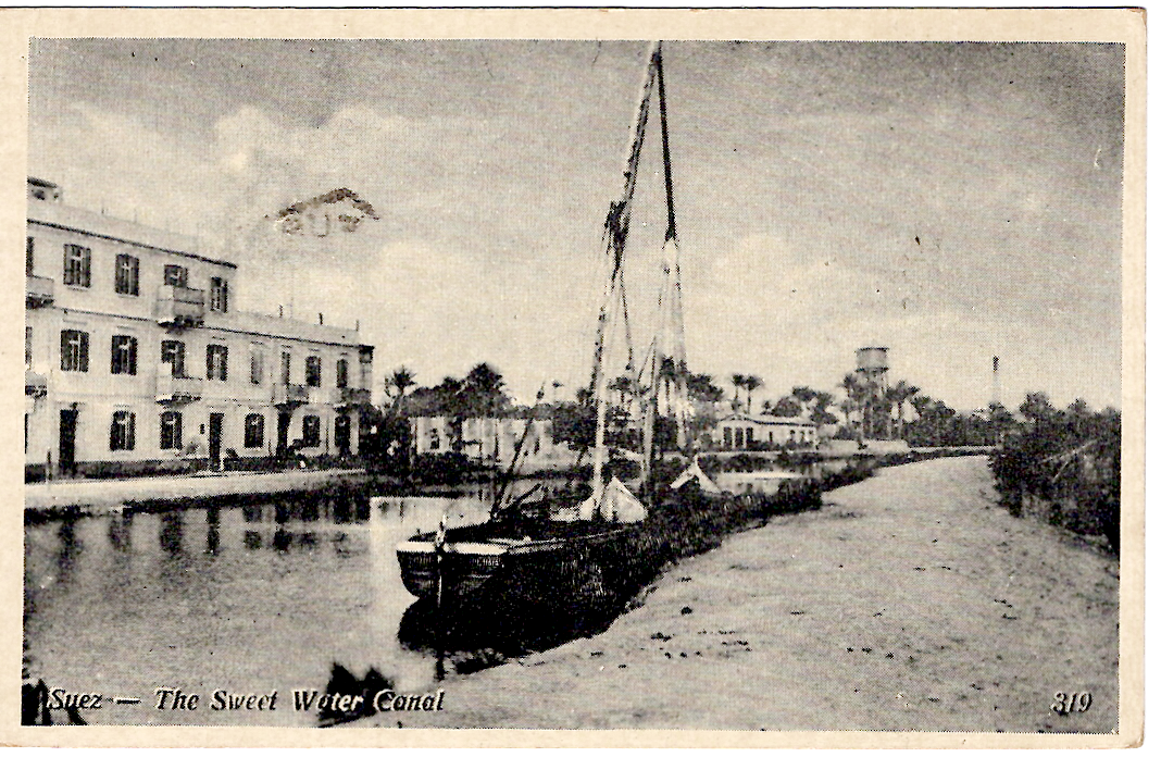1 CROISEUR GLOIRE 30.3.38 CARTE EN FM POSTEE EN SUEZ EGYPTE