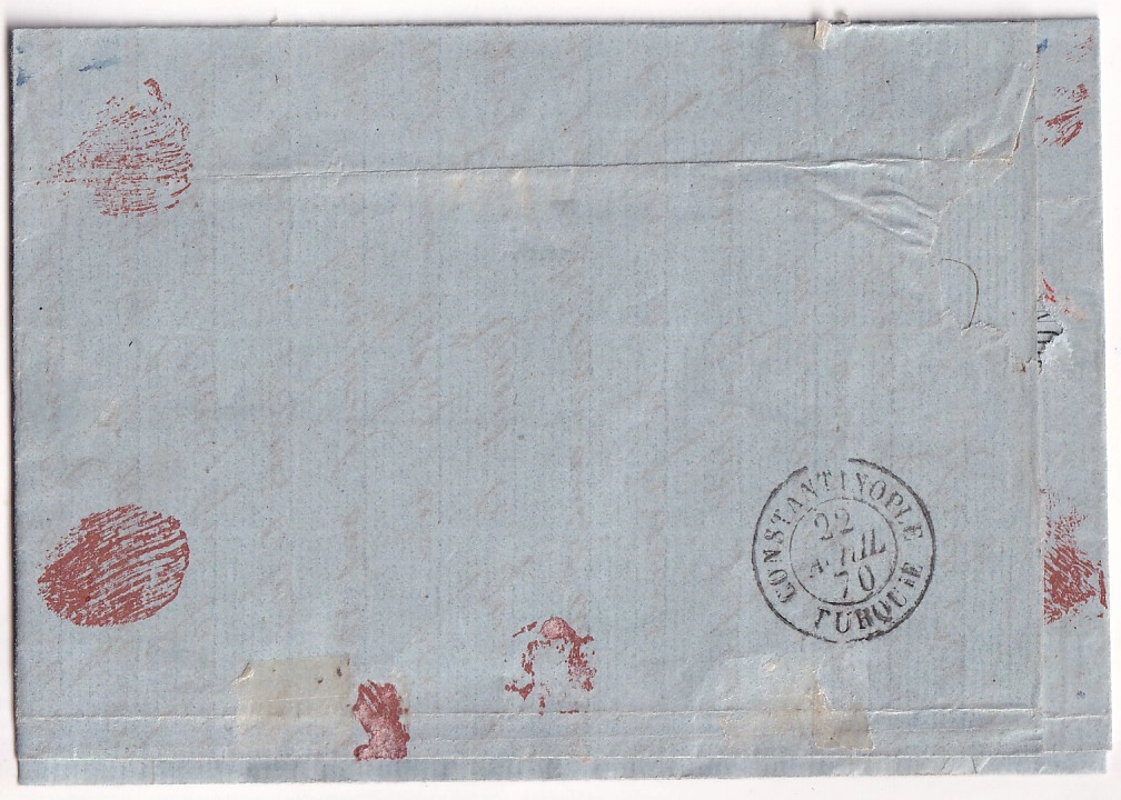 1 N°31 OBLITERATION ANCRE LIGNE U PAQ FR N°1 DEPART MARSEILLE POUR CONSTANTINOLE TURQUIE TURKEY