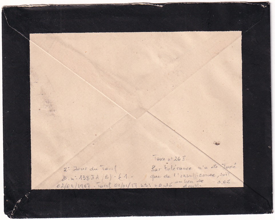 1 N°138 DU 2 JANVIER 1917 TAXE A 5C DEUXIEMME JOUR DU TARIF A 15C TOLERANCE PAS DE PLUS VALUE SUR LA TAXE