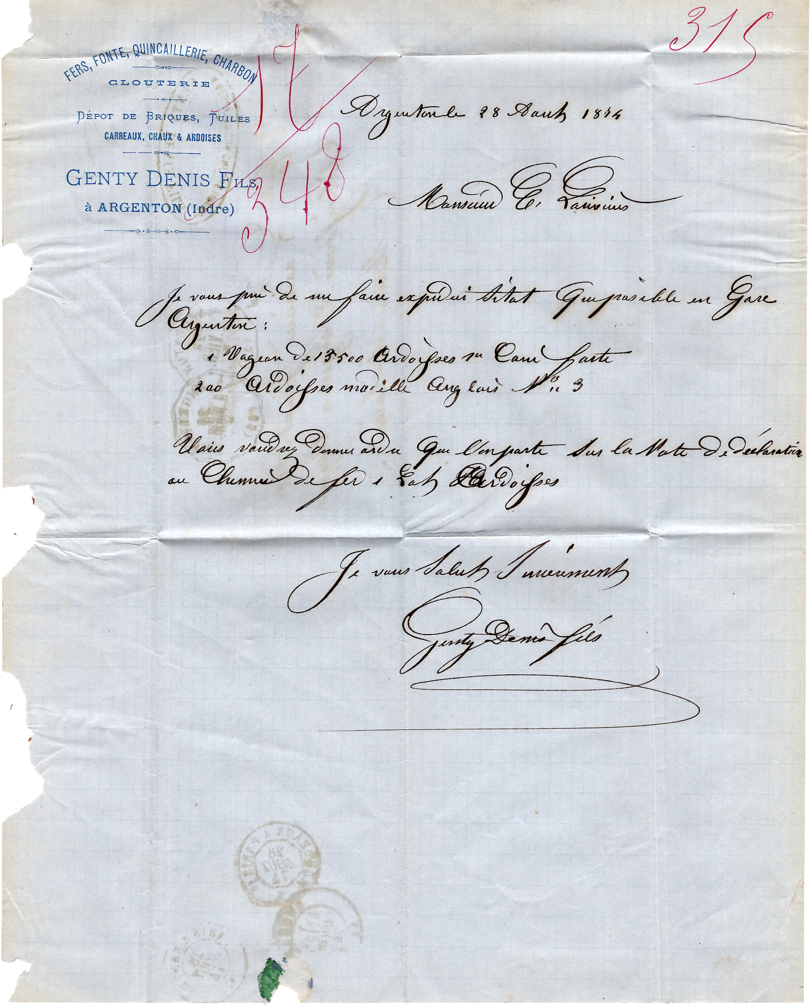 2 CERES 25C DEFAUT LETTRE CONVOYEUR STATION ARGENTON INDRE SURCHARGE LA SOUTERRAINE ERREUR
