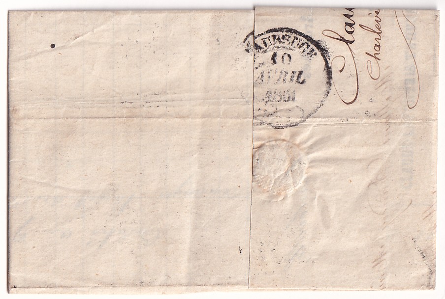 1 N°4 TTB /SUP 3 VOISINS GRILLE CHARLEVILLE ARDENNES BANQUE LAFONTAINE POUR MAUBEUGE NORD 1851