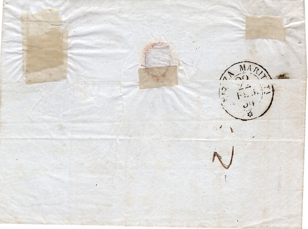 1 ITALIA SARDEGNA SARDE 20C TORINO LETTERE LETTRE TORINO 21 FEB 1854 TO NIZZA