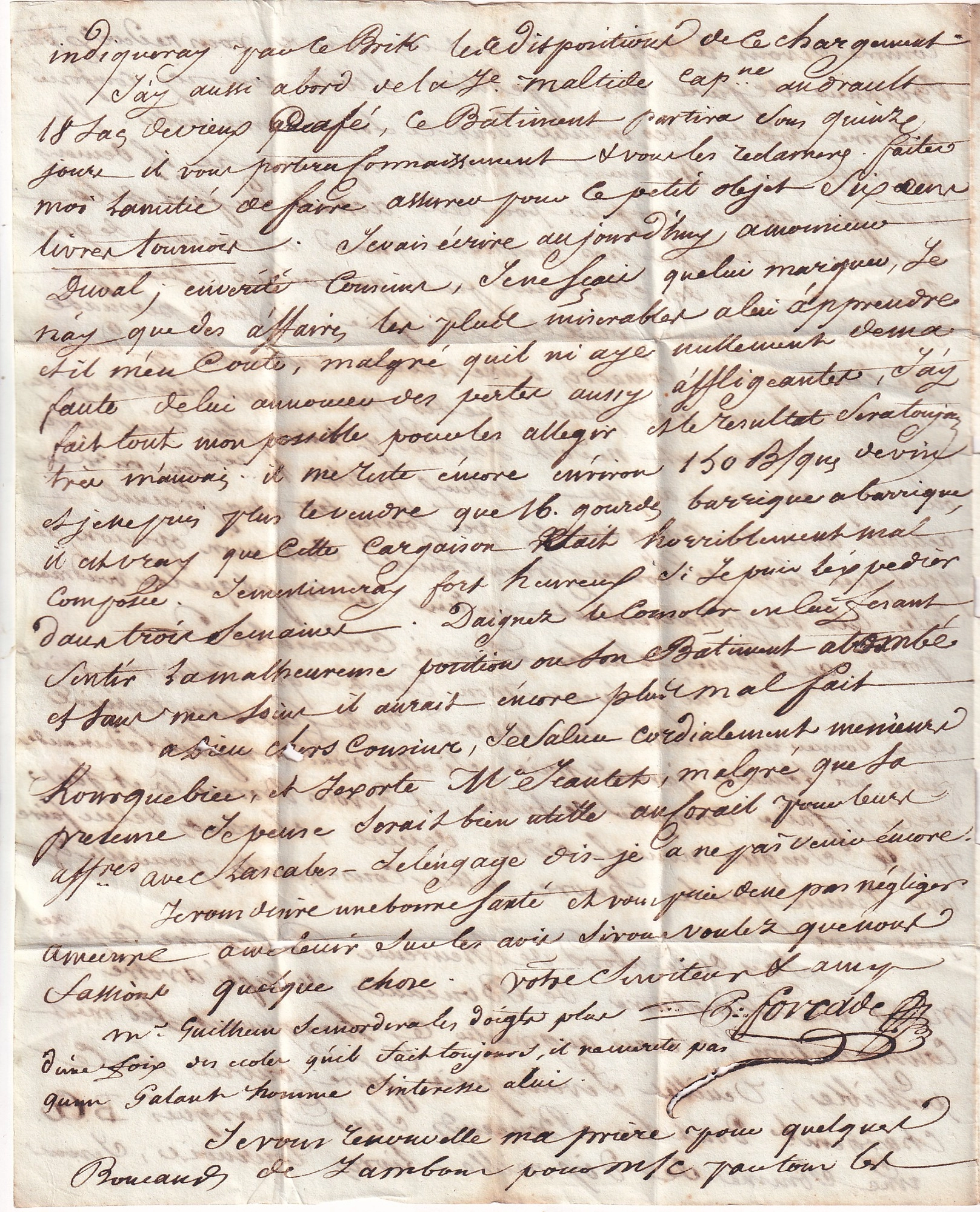 2 COLONIE PAR ST MARTIN DE RE TEXTE DE PORT AU PRINCE HAITI 1802 CHARENTE INFERIEURE POUR BORDEAUX