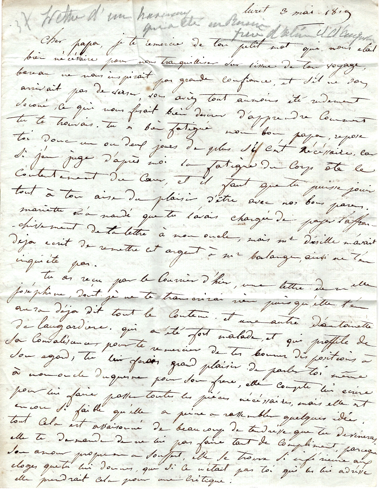 2 CHARENTE INFERIEURE DOUBLE CURSIVE 16 TONNAY ST JEAN G'ANGELY 1819 LETTRE POUR RUFFEC COTE 420€