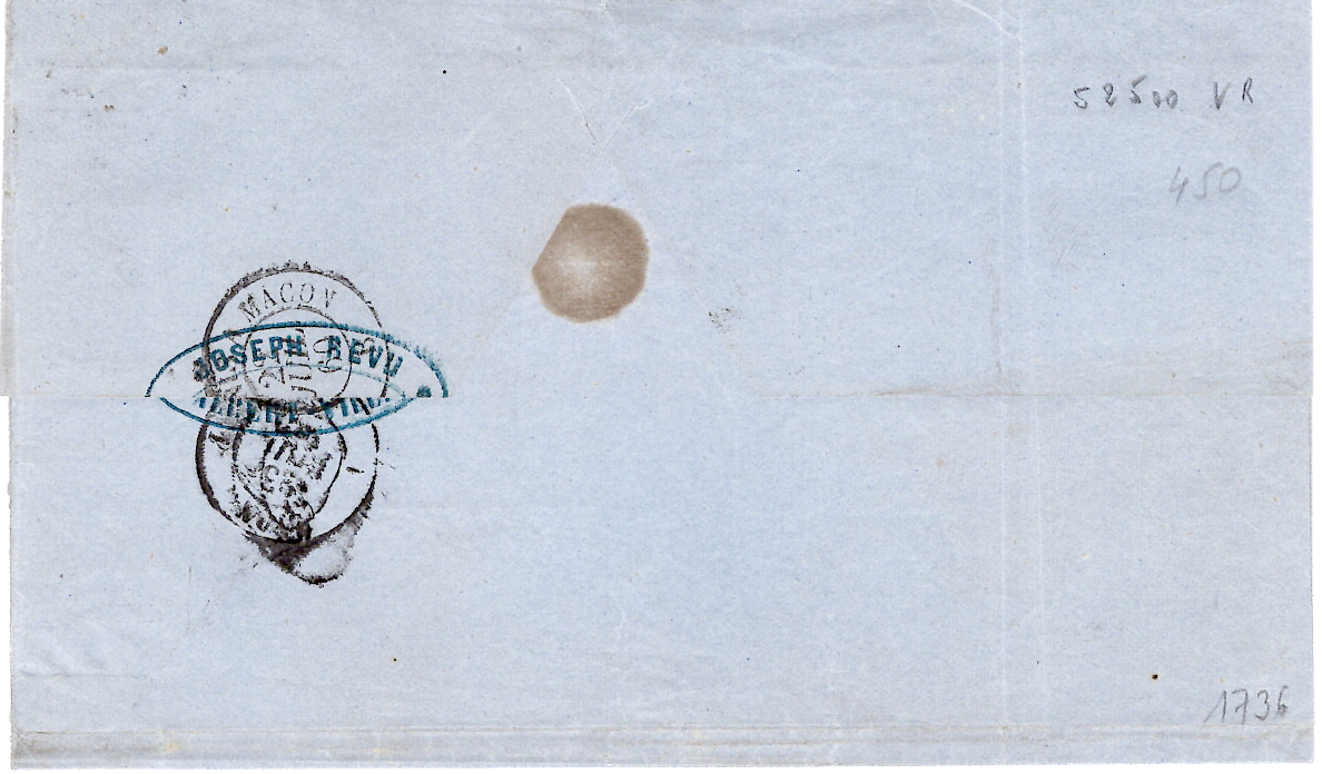 1 FRANCE N° 14 BELLES MARGES CACHET SARDE ALBERTVILLE 22 JUIL 1860 + CERTIFICAT