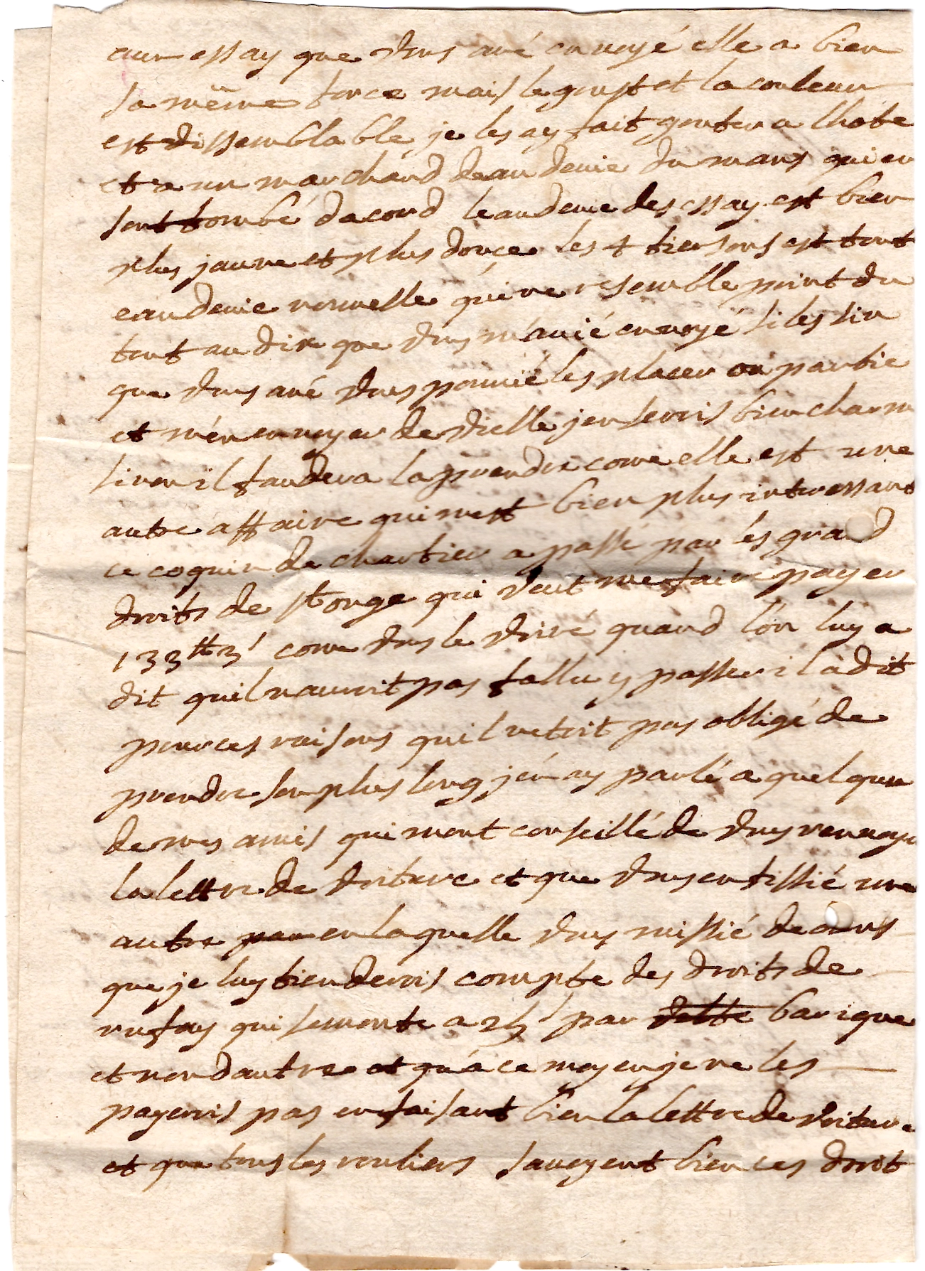 3 SARTHE DE MAMERS A SEC LENAIN N°4 1758 LETTRE POUR COGNAC COTE 600€