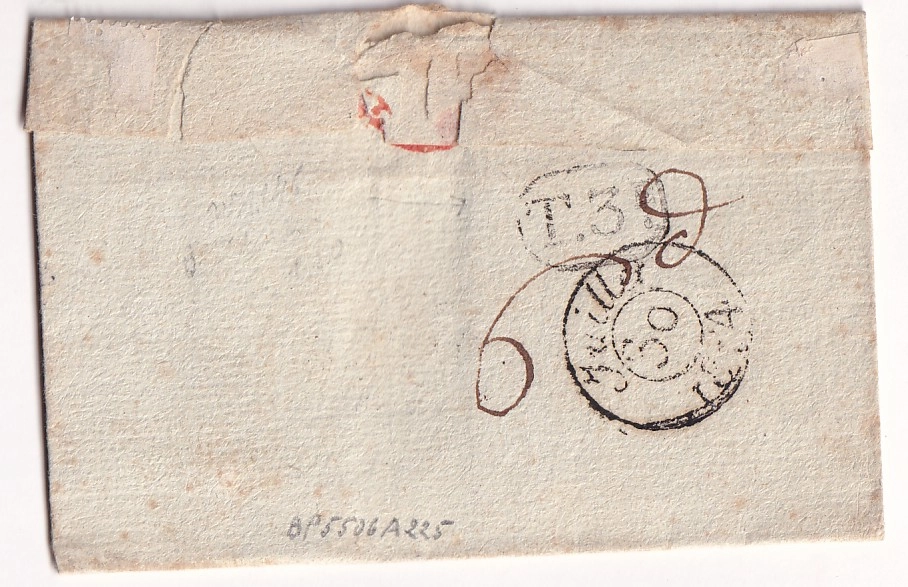 1 MARQUE P47P LE LION D'ANGERS MAINE ET LOIRE 1814 POUR PARIS INDICE 21