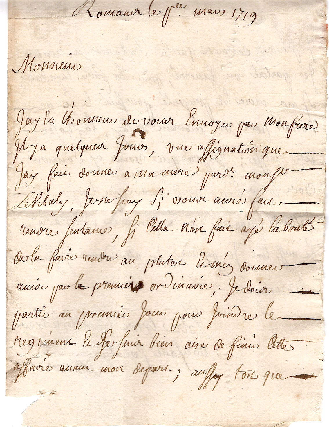 2 DROME MARQUE ROMAN 1719 LENAIN 2A POUR ST MARCELLIN ISERE COTE 600€
