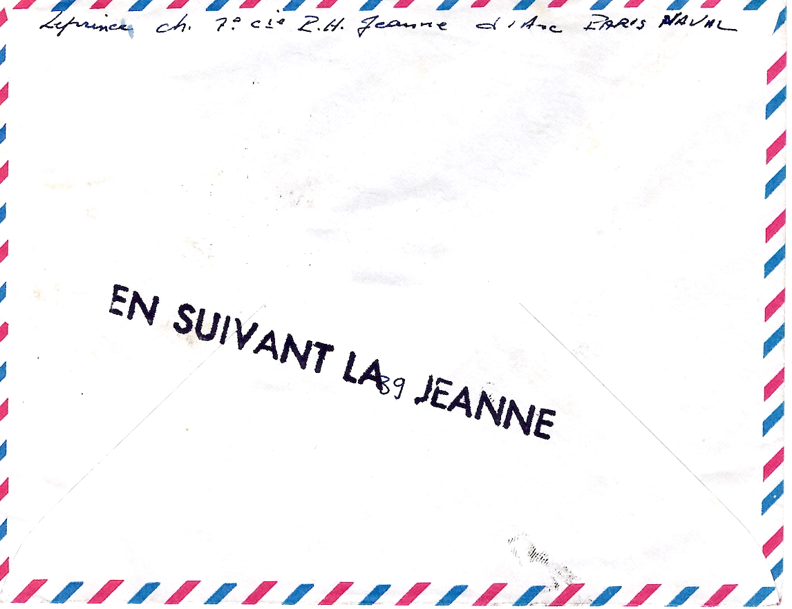 1 CHILE CHILI LETTRE AVION 21 DEC 1965 + MAGELLAN CAP HORN JEANNE D'ARC+ VERSO EN SUIVANT LA JEANNE