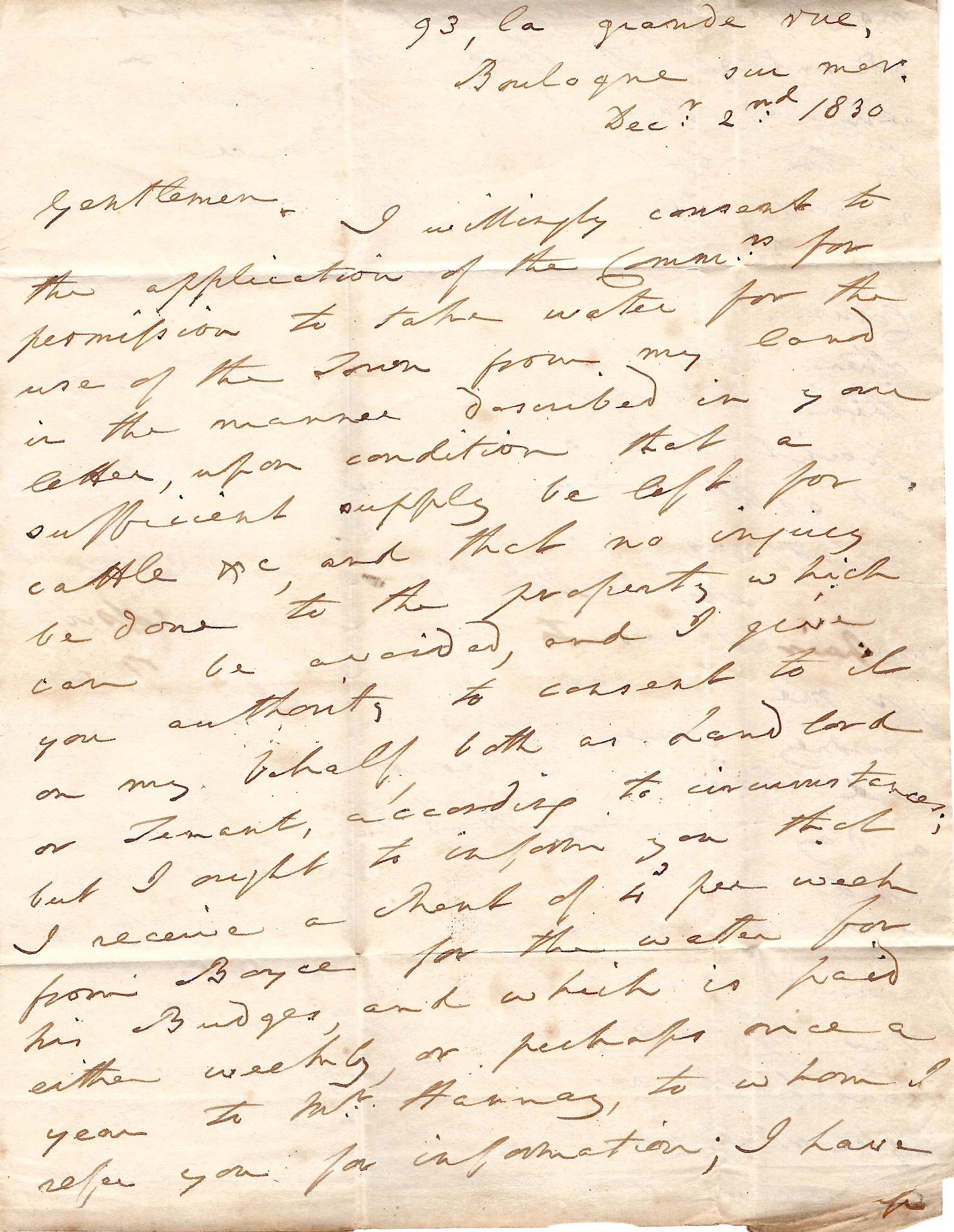 2 PAS DE CALAIS MARQUE P 61 P BOULOGNE SUR MER + DATEUR 1830 LETTRE COVER ENGLAND HASTING