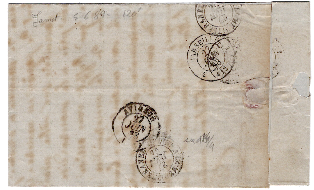 1 N° 22 GC 811 TYPE 22 CERESTE 26 JANV 1863 LETTRE REILLANNE BASSES ALPES COTE 190€