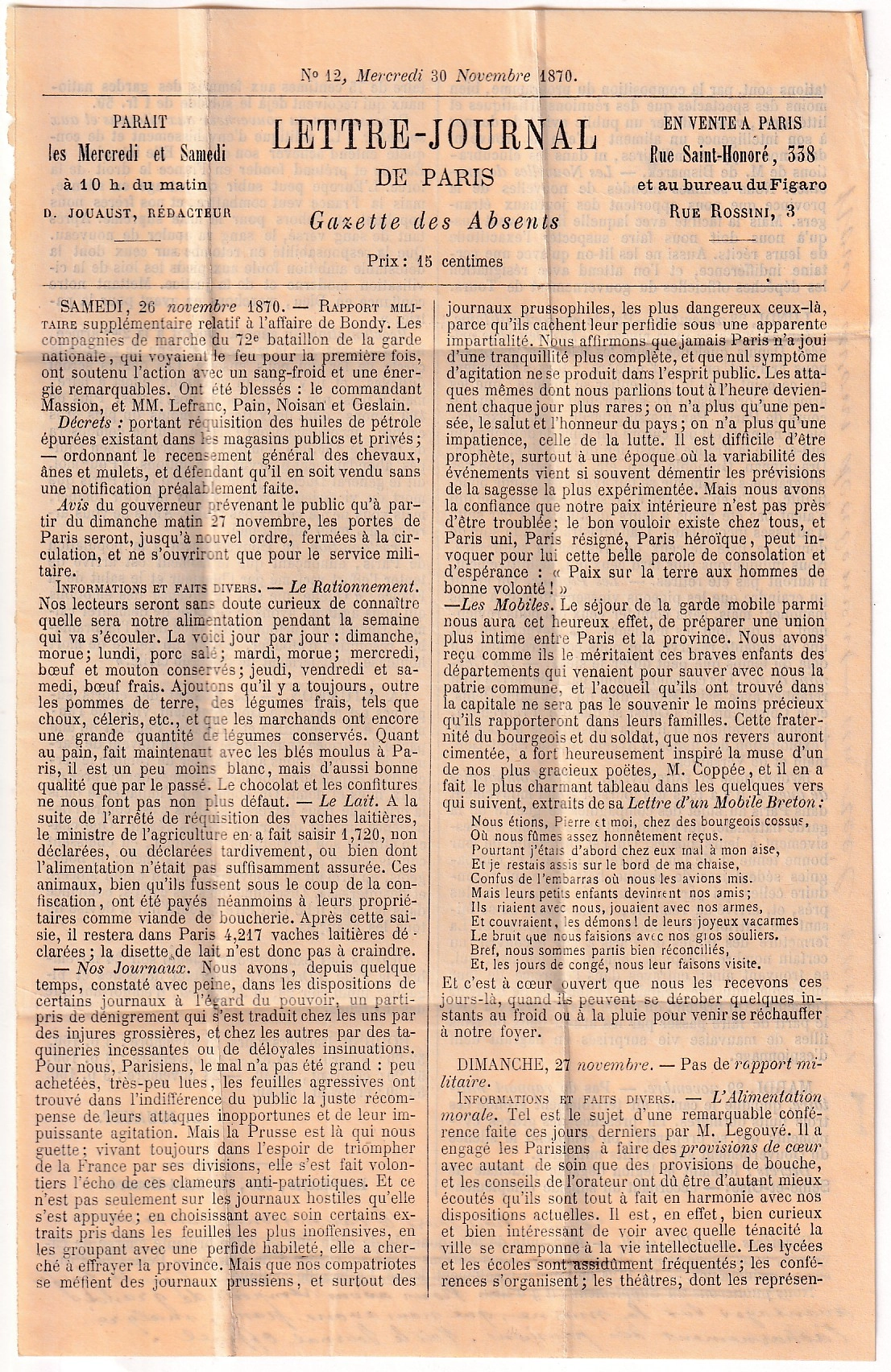 4 BALLON MONTE PARIS SC ROUGE DU 22 JANVIER 1871 ARRIVE BORDEAUX LE 30 JANVIER TORRICELLI CERTAIN AVEC TEXTE DU MINISTERE DES FINANCES