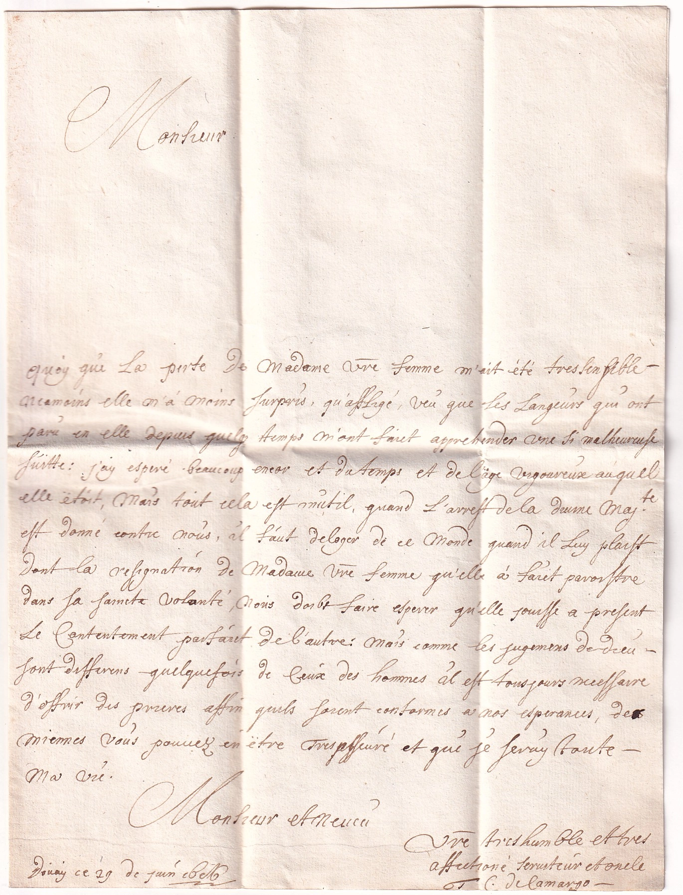 1 MARQUE DE DOUAY NORD DE 1686 LENAIN N°1 POUR GAND BELGIQUE INDICE 21
