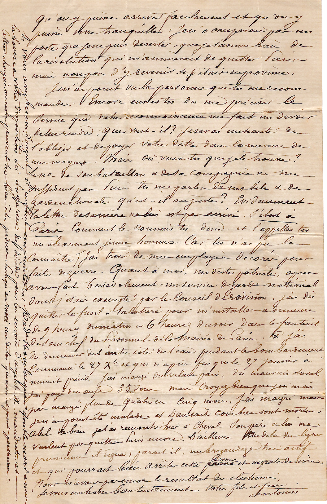 2 SIEGE N° 36 PAIRE LETTRE ETOILE 17 PARIS RUE PONT NEUF 9 FEVR 1871 REPRISE DU COURRIER APRES LE SIEGE