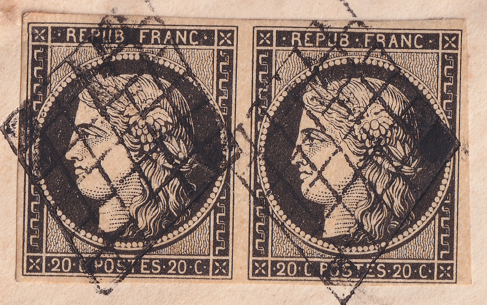 1 N°3 PAIRE GRILLE MOLIERES TARN ET GARONNE 4 AOUT 1849 POUR MONTAUBAN
