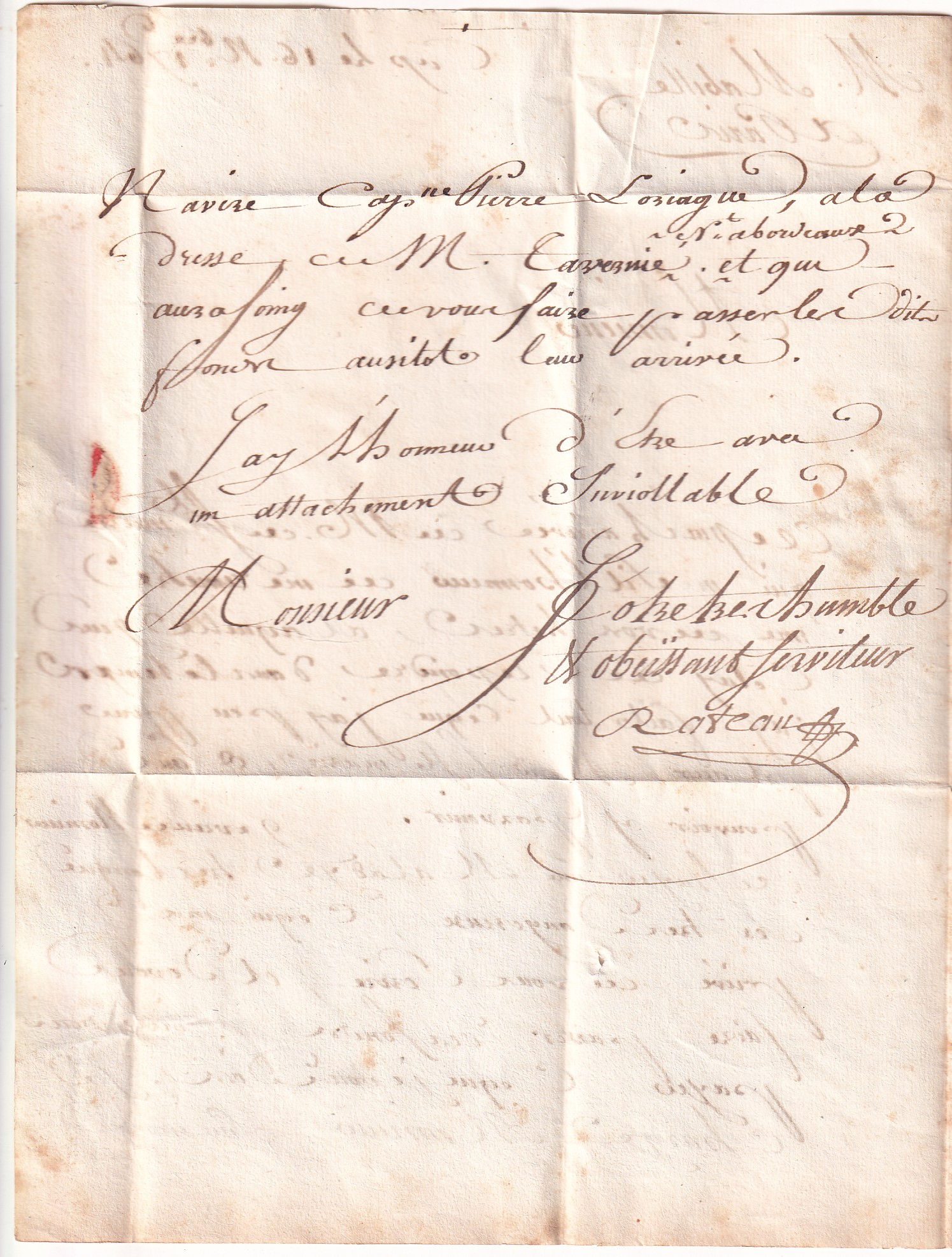 3 MARQUE ORNEE COLONIE PAR LA FLOTTE CHARENTE INFERIEURE TEXTE DU CAP HAITIEN HAITI ST DOMINGUE 1764 POUR PARIS