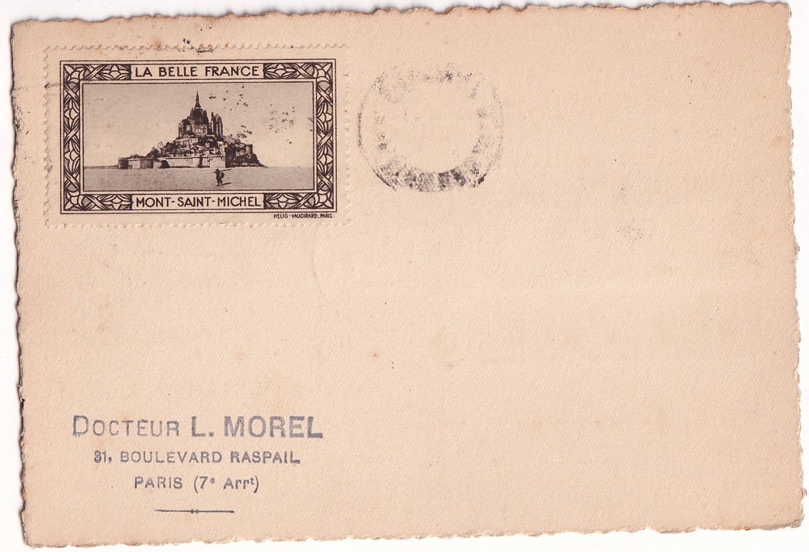 1 N°145 PARIS 1926 SUR CARTE POSTALE PAR AVION POUR CASSEL ALLEMAGNE  VIGNETTE AU DOS