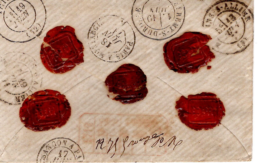 1 N° 60C BANDE DE 3 PETITE LETTRE CHARGE PC GC 1712 TYPE 17 GRAY 27 JUIN 1874 HAUTE SAONE