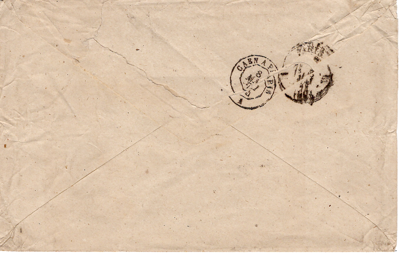 1 CERES 25C PAIRE +10CX2 LETTRE GC 691 CAEN 8 MAI 1874 CALVADOS