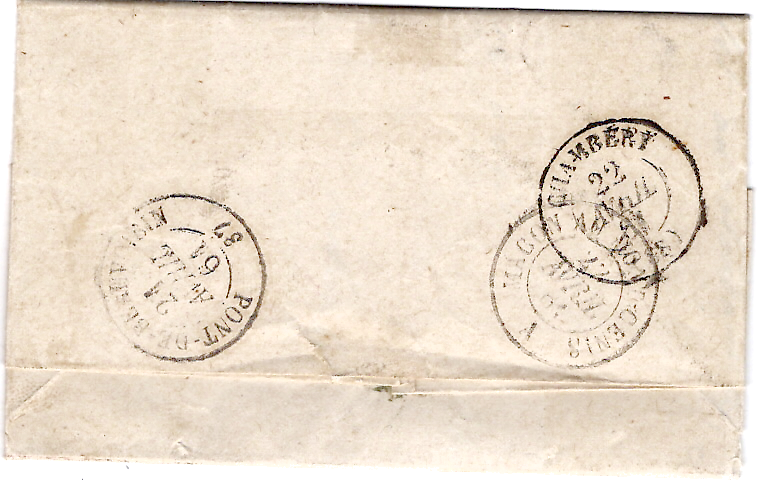 1 N° 14 BELLES MARGES PC 4283 TYPE 22 NOVALAISE 24 AVRIL 1861SAVOIE