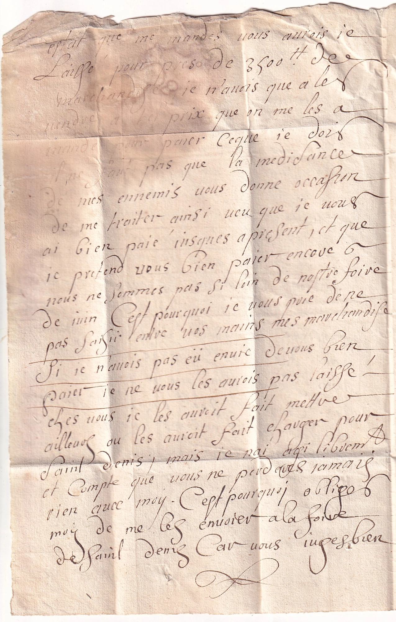 2 MARQUE D'AMIENS SOMME 1699 LENAIN N°1 INDICE 21 POUR REIMS MARNE