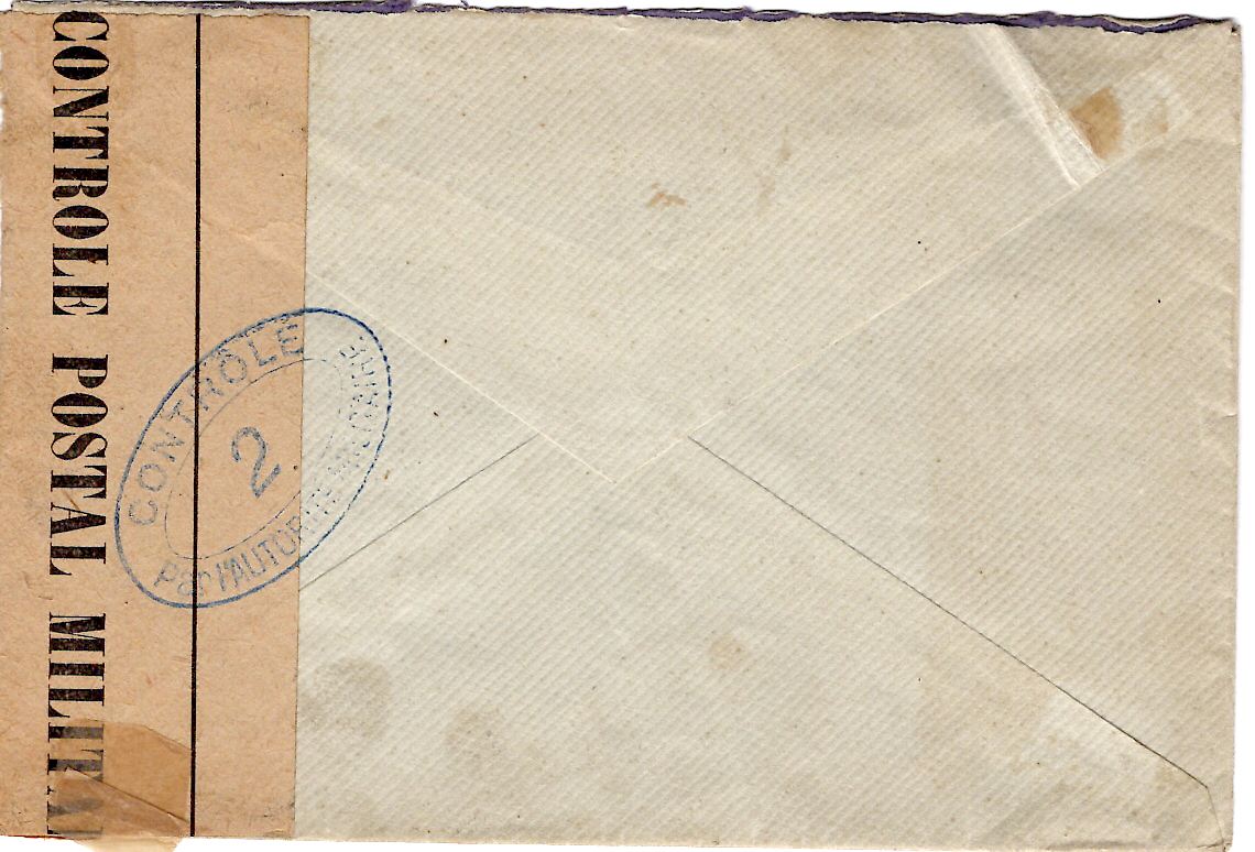 1 SEMEUSE 25C POSTE AUX ARMEES MIXTE USA TRESOR ET POSTES 1917 *192* POUR ENGLAND CENSURE