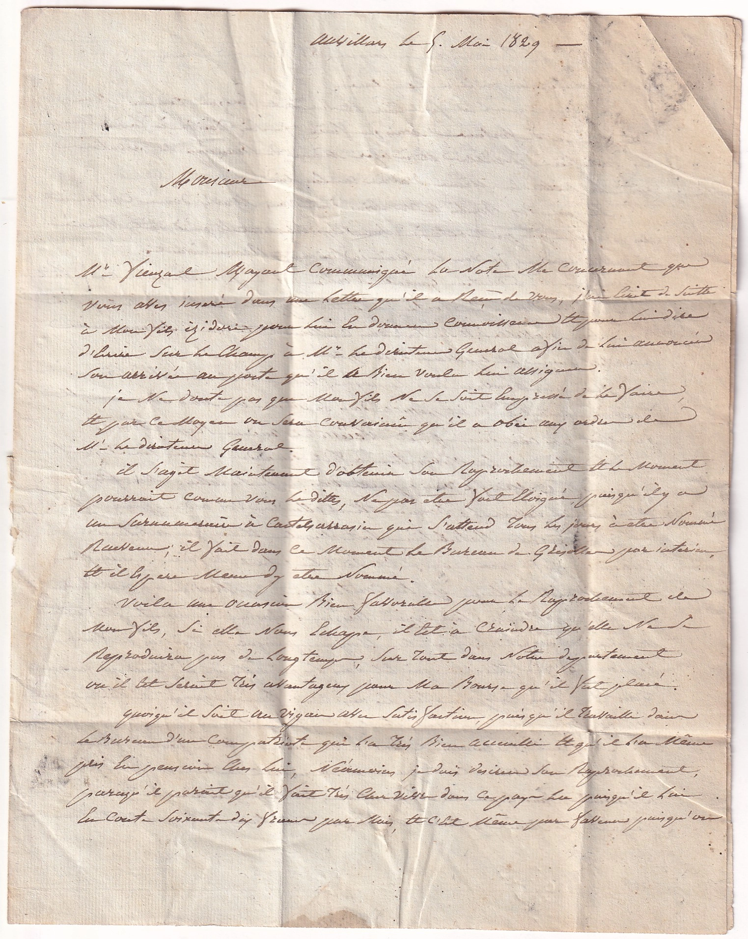 2 DOUBLE CURSIVE 115 AUVILLARS VALENCE D'AGEN + P115P VALENCE D'AGEN LOT ET GARONNE POUR PARIS 1829 INDICE 22