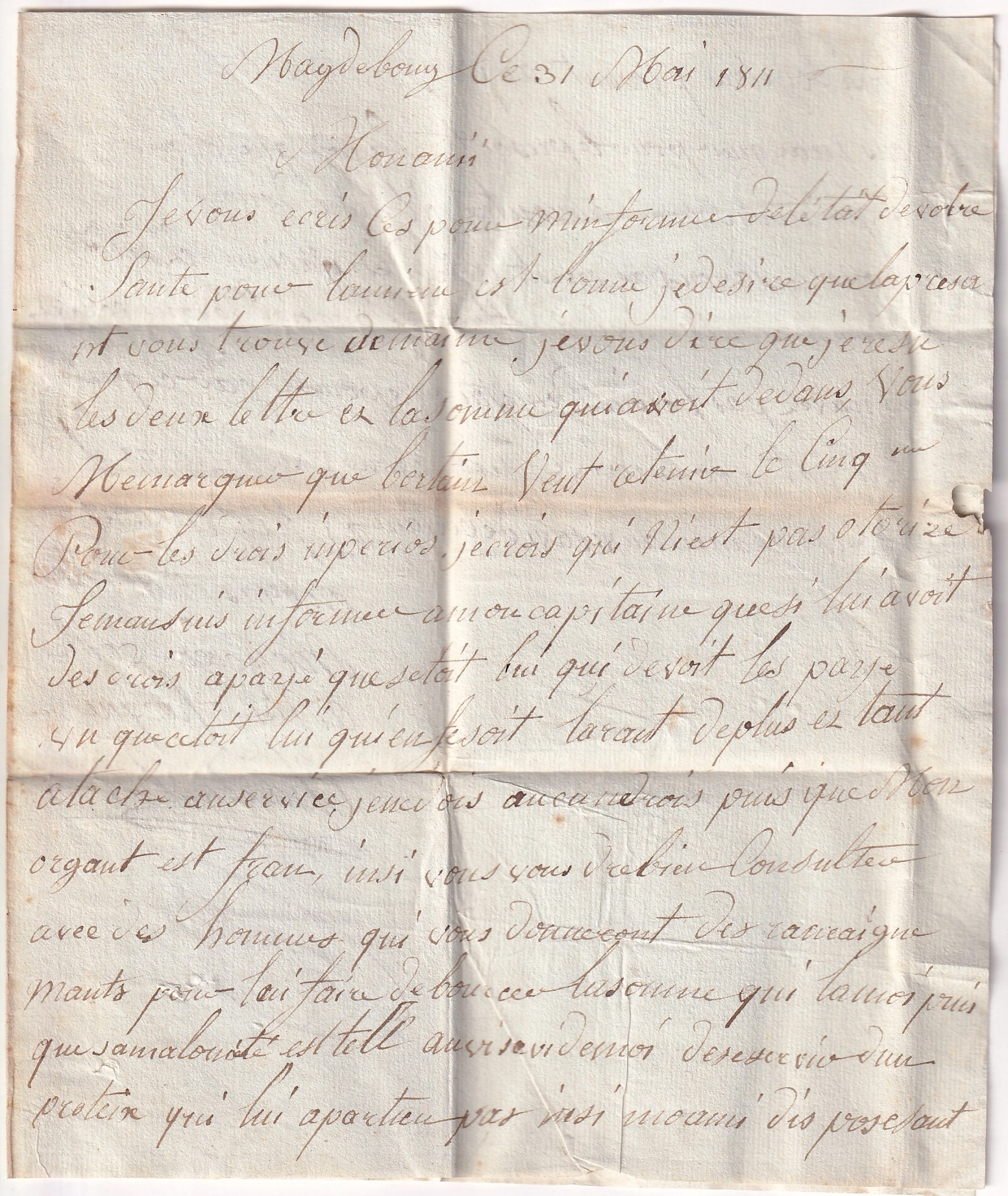 2 MARQUE N°22 ARMEE D'ALLEMAGNE MAGDEBOURG 1811 AU DOS DEBOURSE 13 VIRE CALVADOS