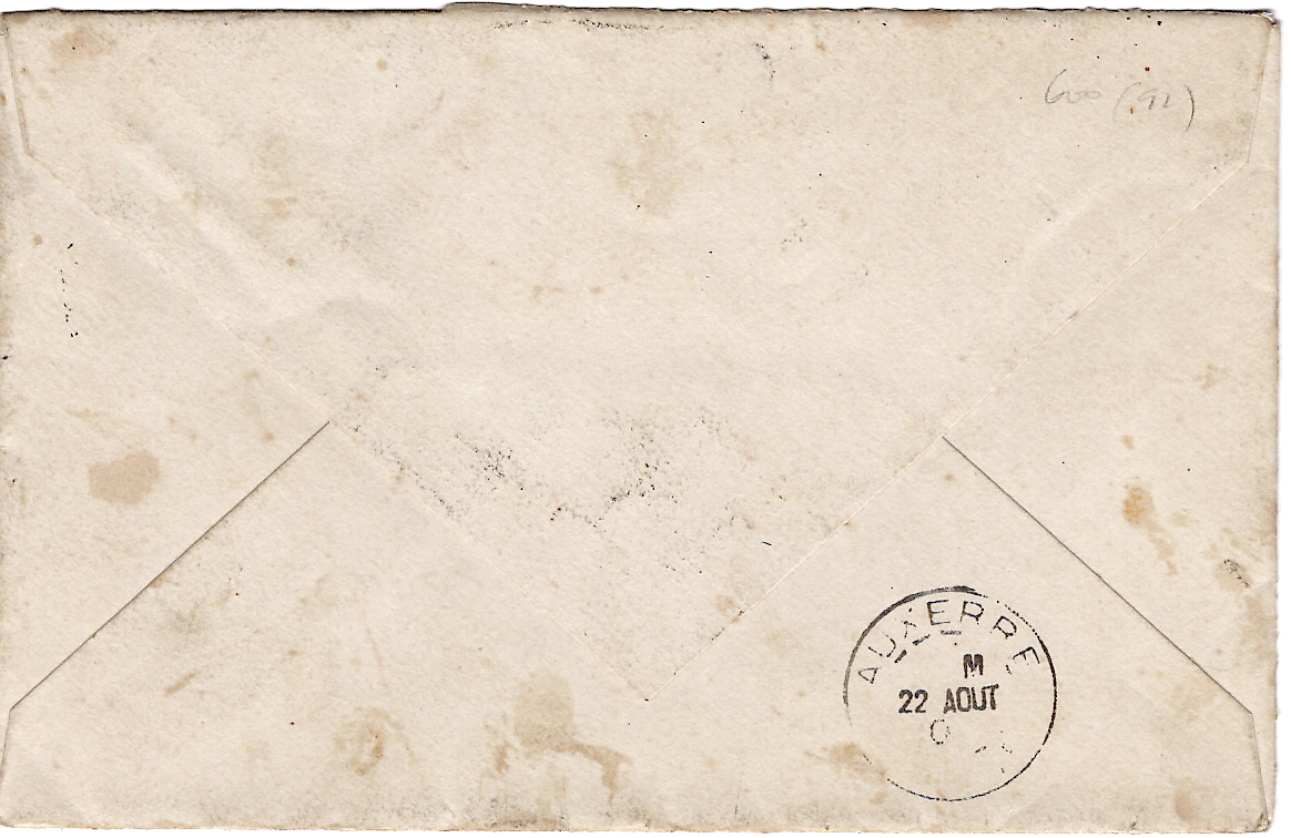 1 MOUCHON 10C N° 112 VARIETE + BLANC 1C+4C LETTRE PROVINS 1901