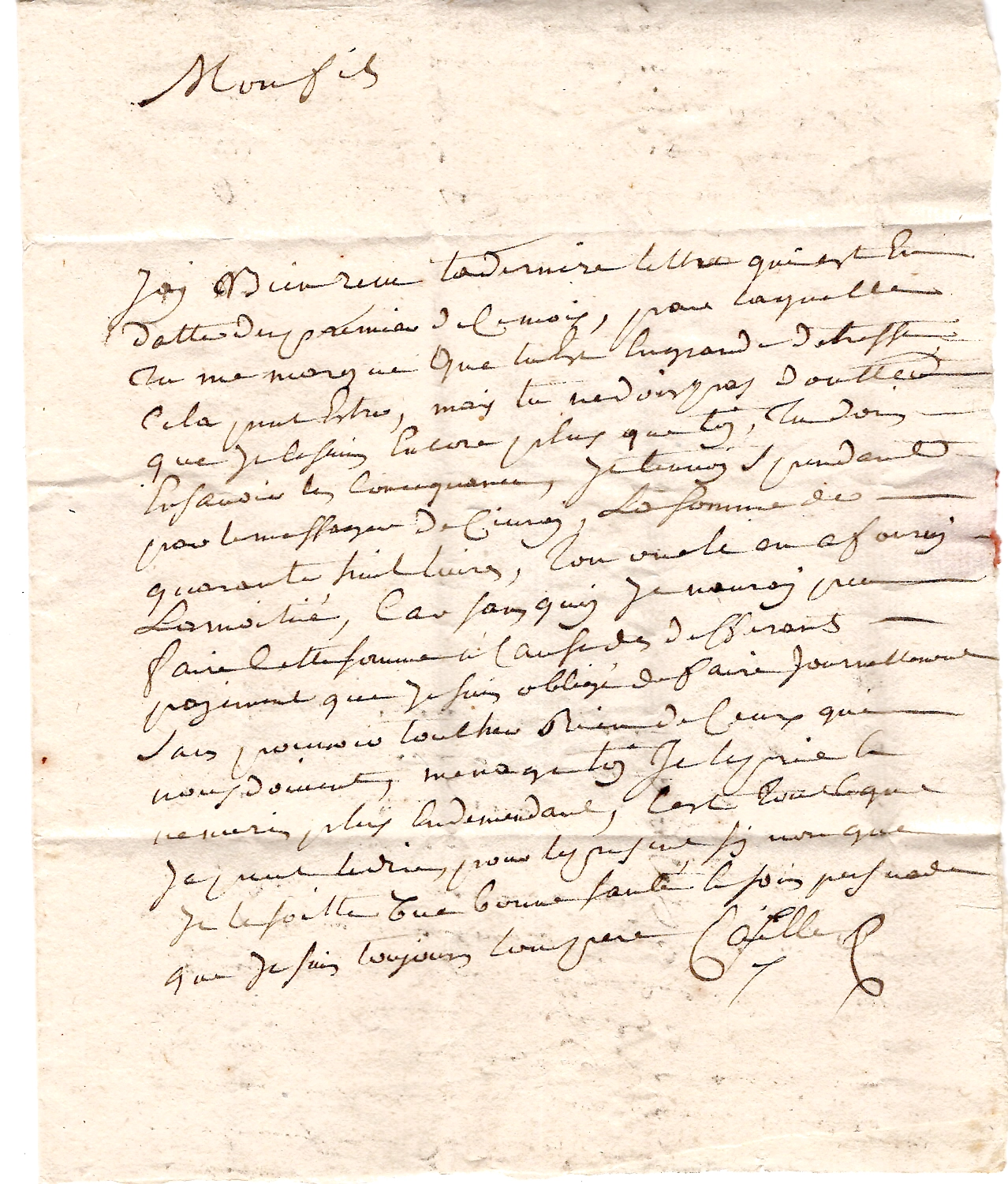 2 VIENNE MARQUE CHAUNAY LENAIN N° 3 LETTRE TEXTE COMPLET PAS DE DATE POUR POITERS
