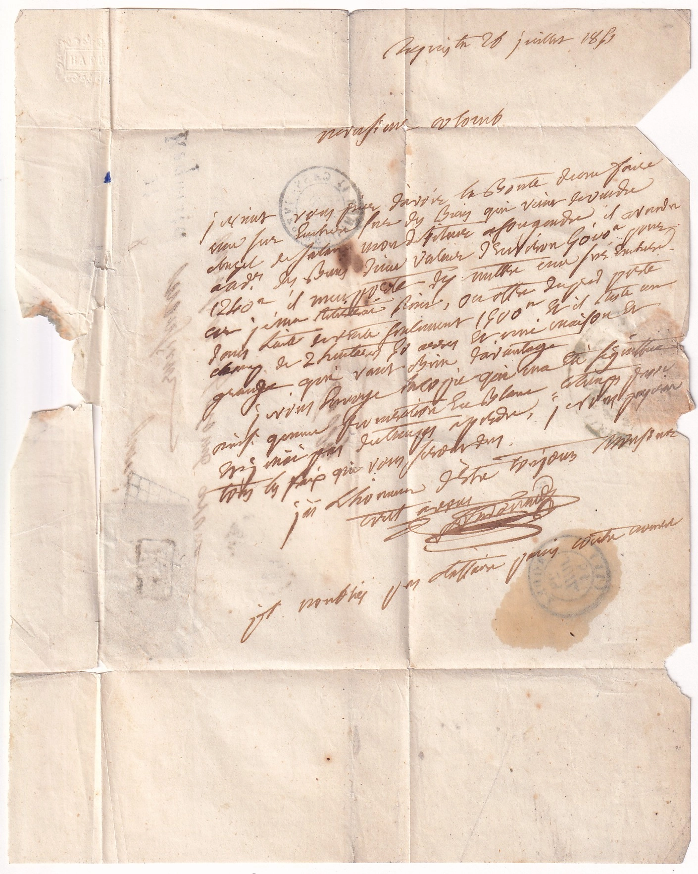 2 N°4 PAIRE CURSIVE 11 REQUISTA AVEYRON POUR RODEZ CAD TYPE 15 CASSAGNES BECONNES DOUBLE PORT
