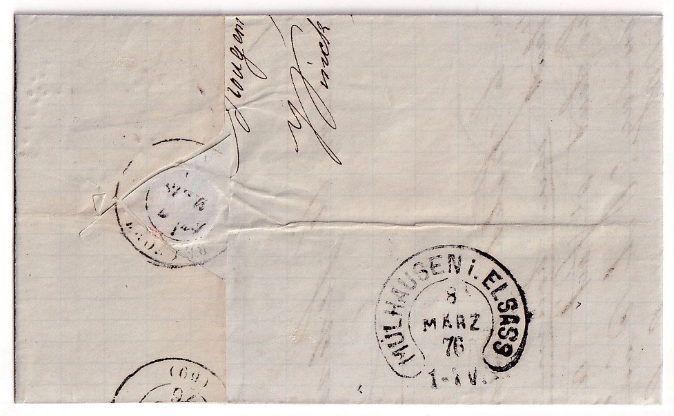 1 N°60 + 53 GC 6233 ROUGEMONT LE CHATEAU HAUT RHIN ERREUR DEPARTEMENT 69 HAUTE SAONE CAD TYPE 17 POUR MULHOUSE  ALSCE LORRAINE ALLEMAGNE