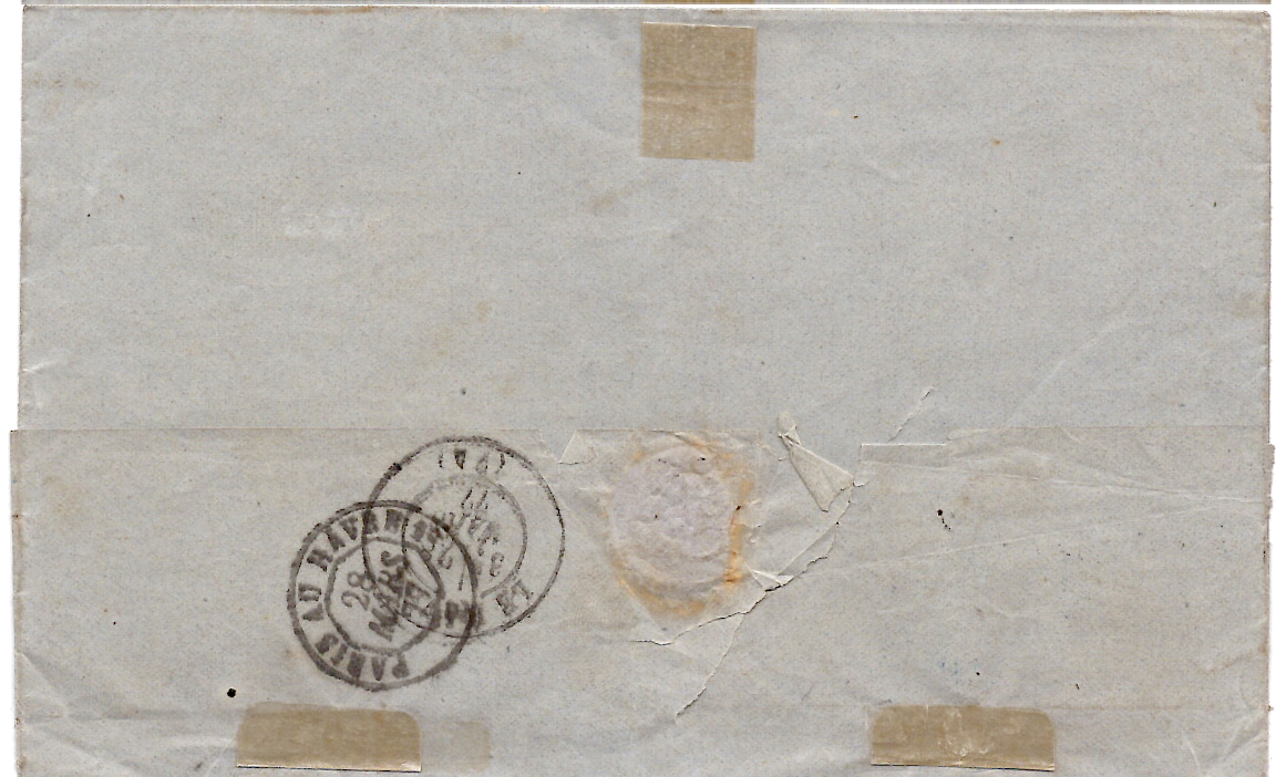 1 COLONIES CERES 40C EFFLEURE LOSANGE DE POINTS PAQ FR 10 MAR 1877