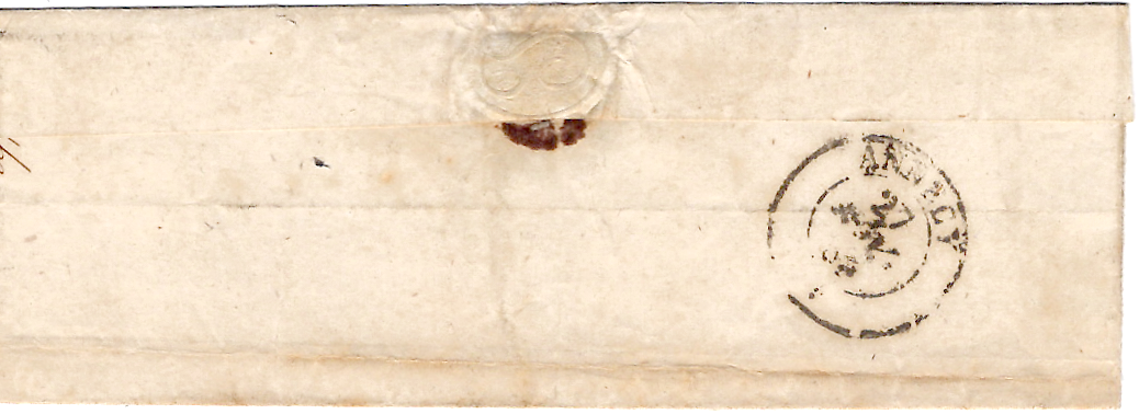 1 CACHET SARDE RUMILLY 185? LETTRE SANS TEXTE POUR ANNECY HAUTE SAVOIE TAXE 2 TAMPON