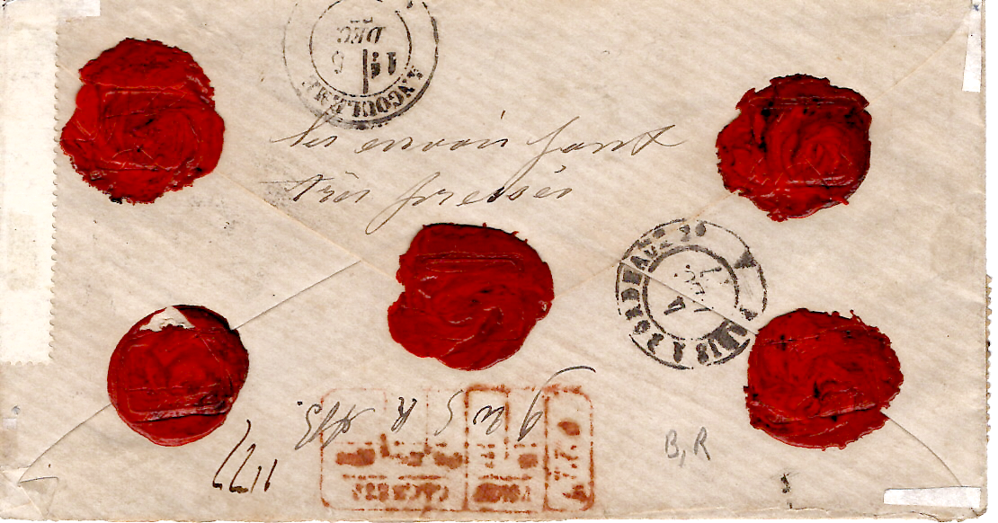 2 N° 38 PAIRE VARIETE 4 RETOUCHE TENANT A NORMAL MIXTE SAGE LETTRE CHARGE PARIS 1877 + CERITICAT RR