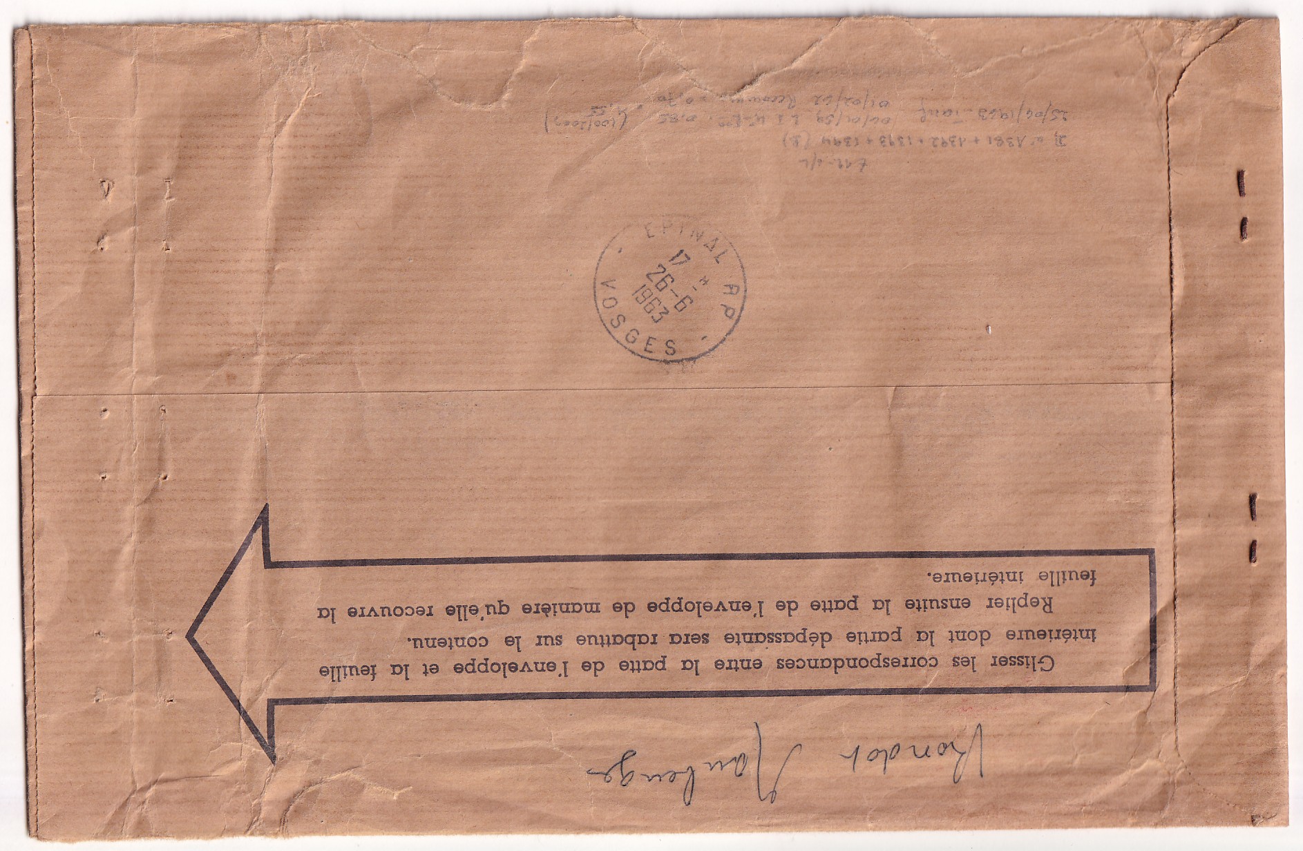 1 N°1352 1361 1362 1363 ENVELOPPE REEXPEDITION RECOMMANDE MAUBEUGE NORD 1963 POUR CHANTRAINE VOSGES