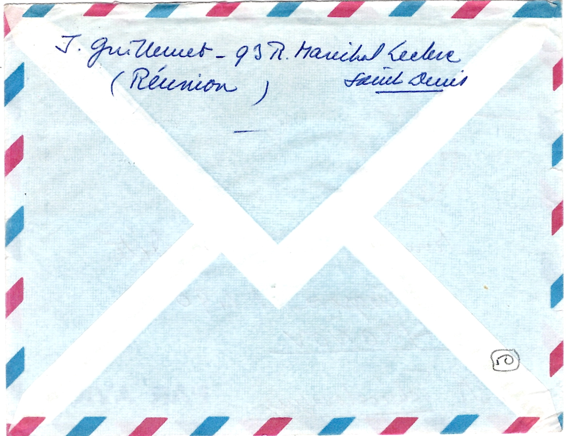1 CFA BLASON + DIVERS LETTRE AVION ST DENIS 6.8.1967 REUNION POUR TCHECOSLOVAQUIE