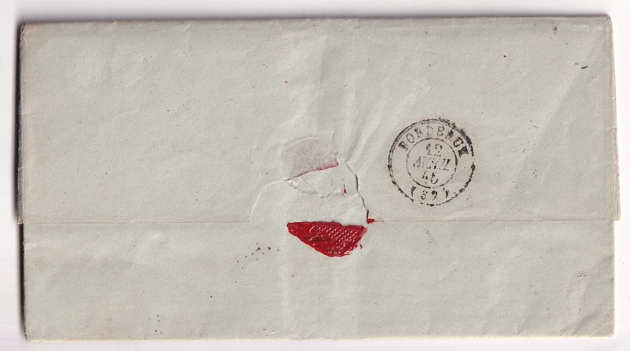 1 LETTRE DE SANTIAGO DA CUBA 1844 PURIFIEE ENTAILLES DE PURIFICATIONS ENTRE OUTRE MER PAUILLAC  POUR BORDEAUX