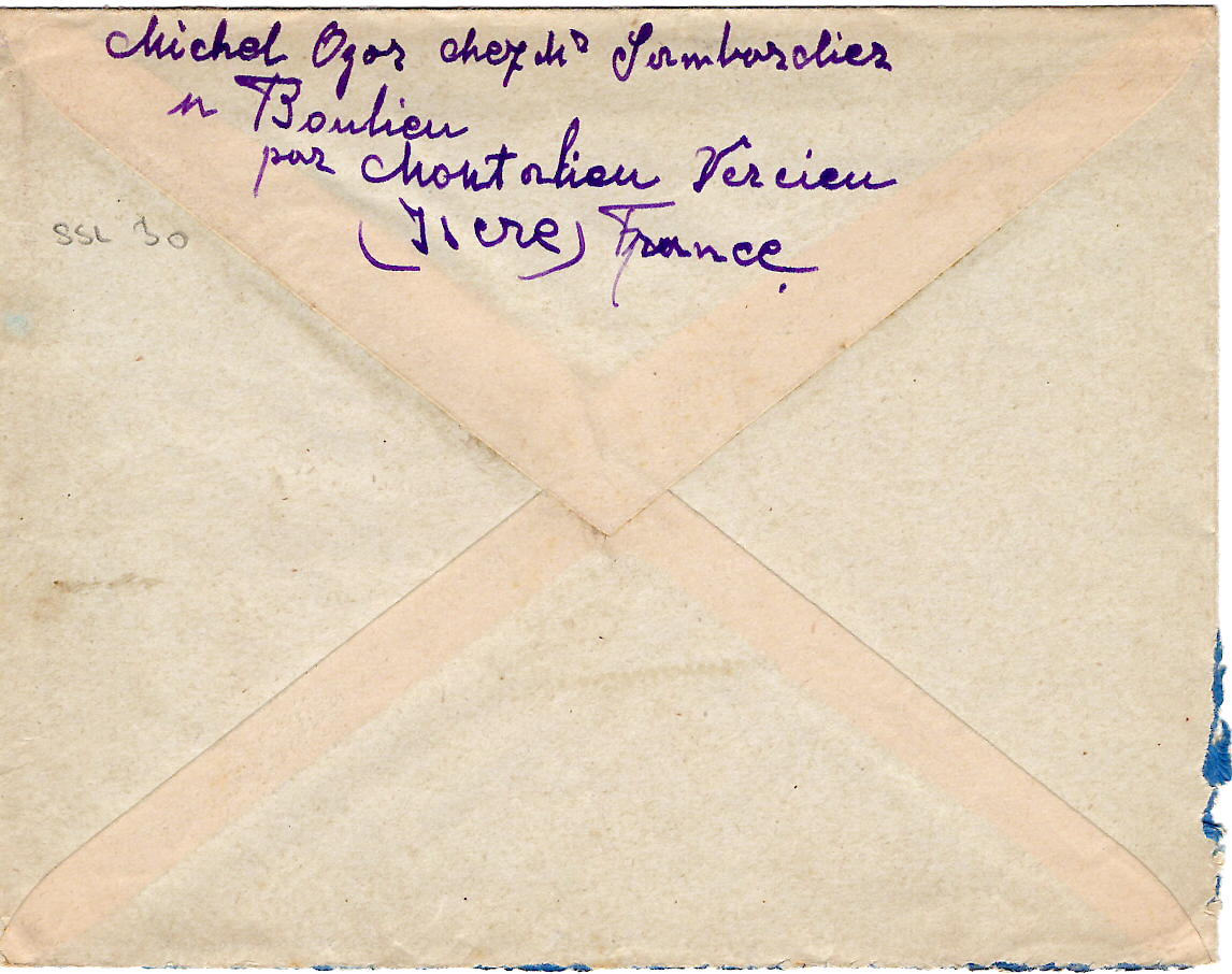 1 PETAIN 2FR50 BLEU N°473 SEUL LETTRE MONTACIEU VERCIEU ISERE 3.2.1941 COMITE UKRAINE GENEVE SUISSE
