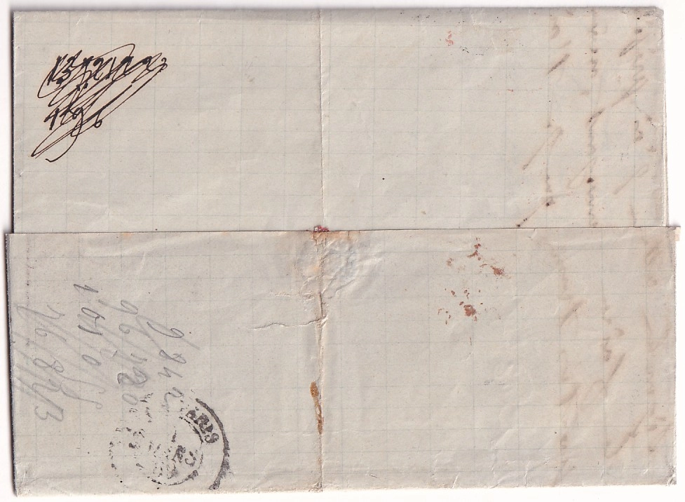 1 N°32 X2 GC 2145 LYON LES TERREAUX POUR NEW YORK USA DEUX PORTS VIA LIVERPOOL 1869