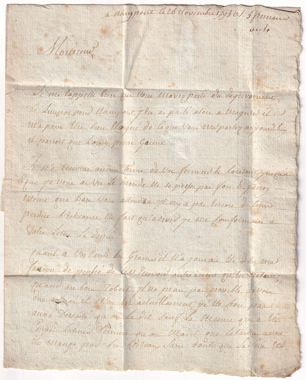 1 MARQUE P76P NAMPONT SOMME + 76 NAMPONT 1794 POUR ABBEVILLE SOMME RARE PREMIERE PIECE VUE INDICE 28