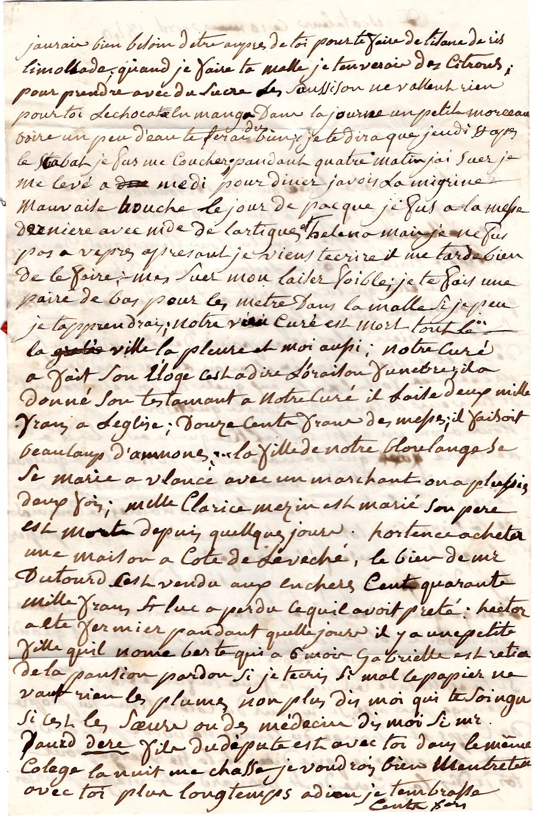 4 N° 3 EFFLEURE GRILLE TYPE 14 CASTELSARRAZIN 12 AVRIL 1849 (85) LETTRE