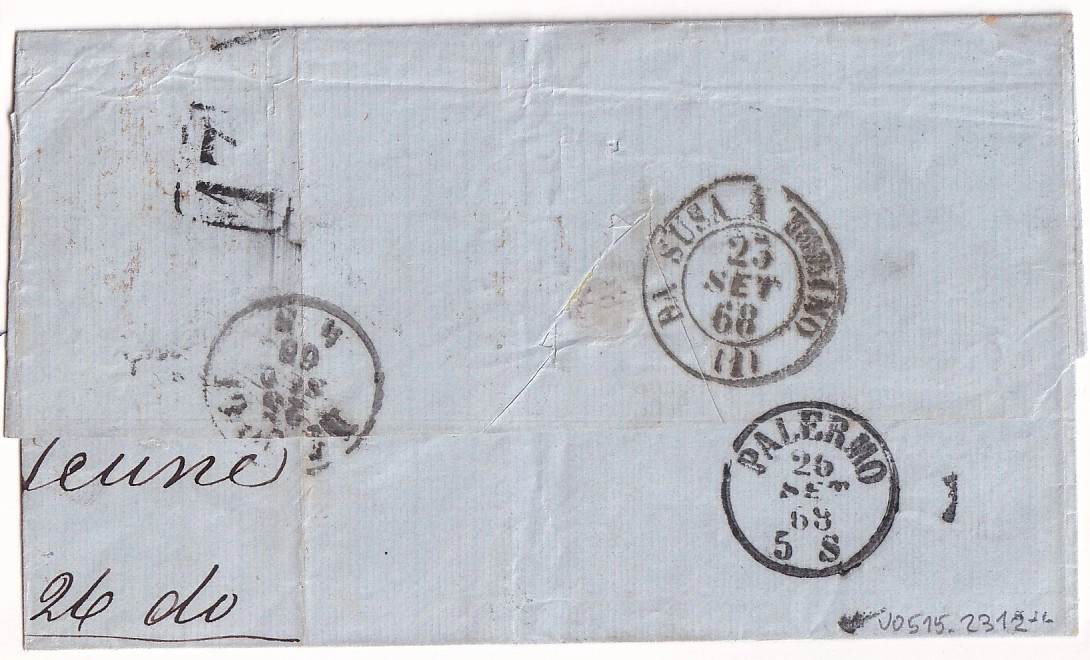 1 N°29 PAIRE PARIS RARE ETOILE ROUGE 25 R SERPENTE POUR PALERME ITALIE ITALIA
