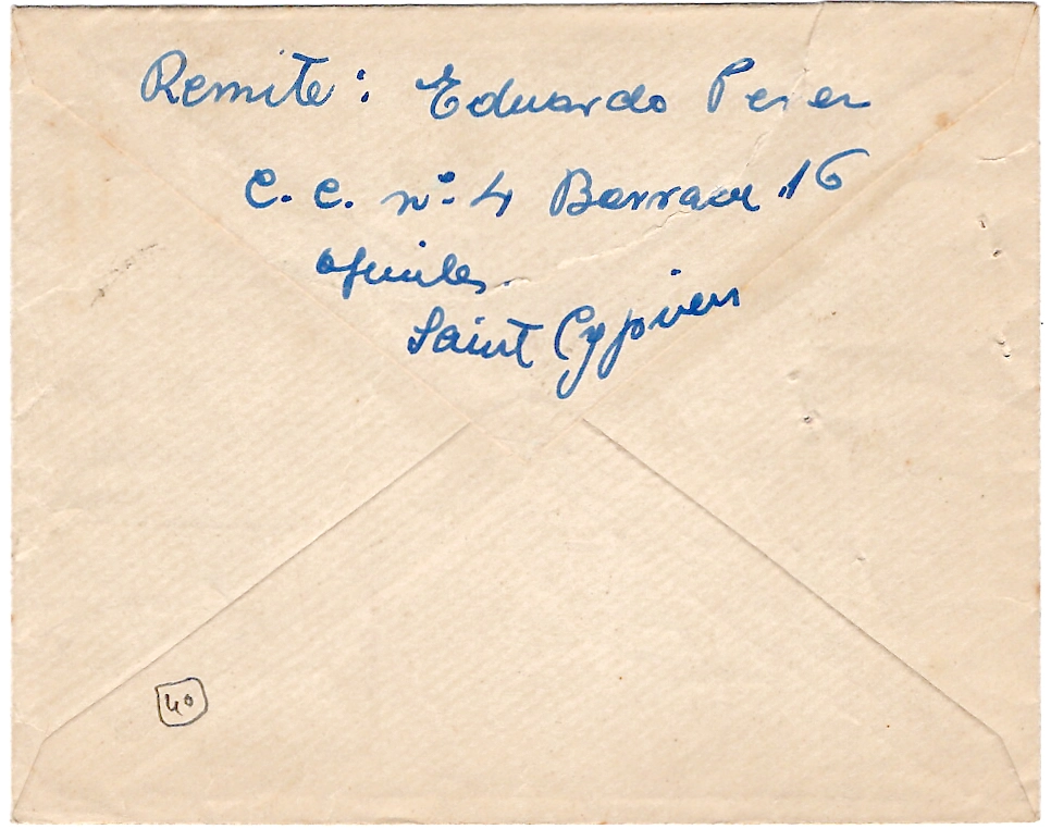 1 N° 370X2 LETTRE REC CAMP ST CYPRIEN 16.5.39 PYR ORLES POUR PARIS